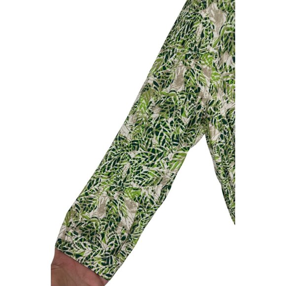 Cabi Green Tropical Print Faux Wrap Dress Women's Size M - Picture 4 of 12